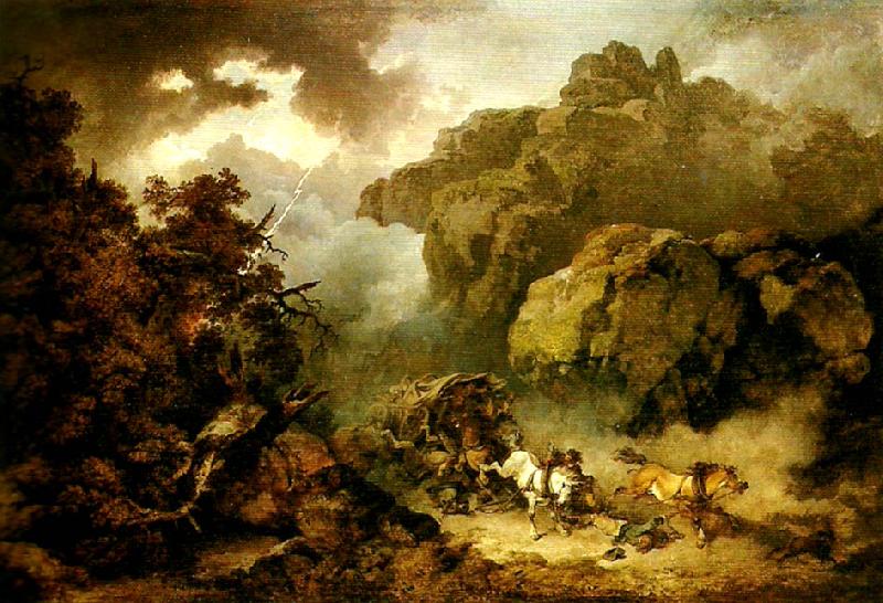  landscape with carriage in a storm